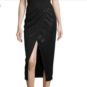 NWOT Self Portrait Black Beaded Midi Skirt 2